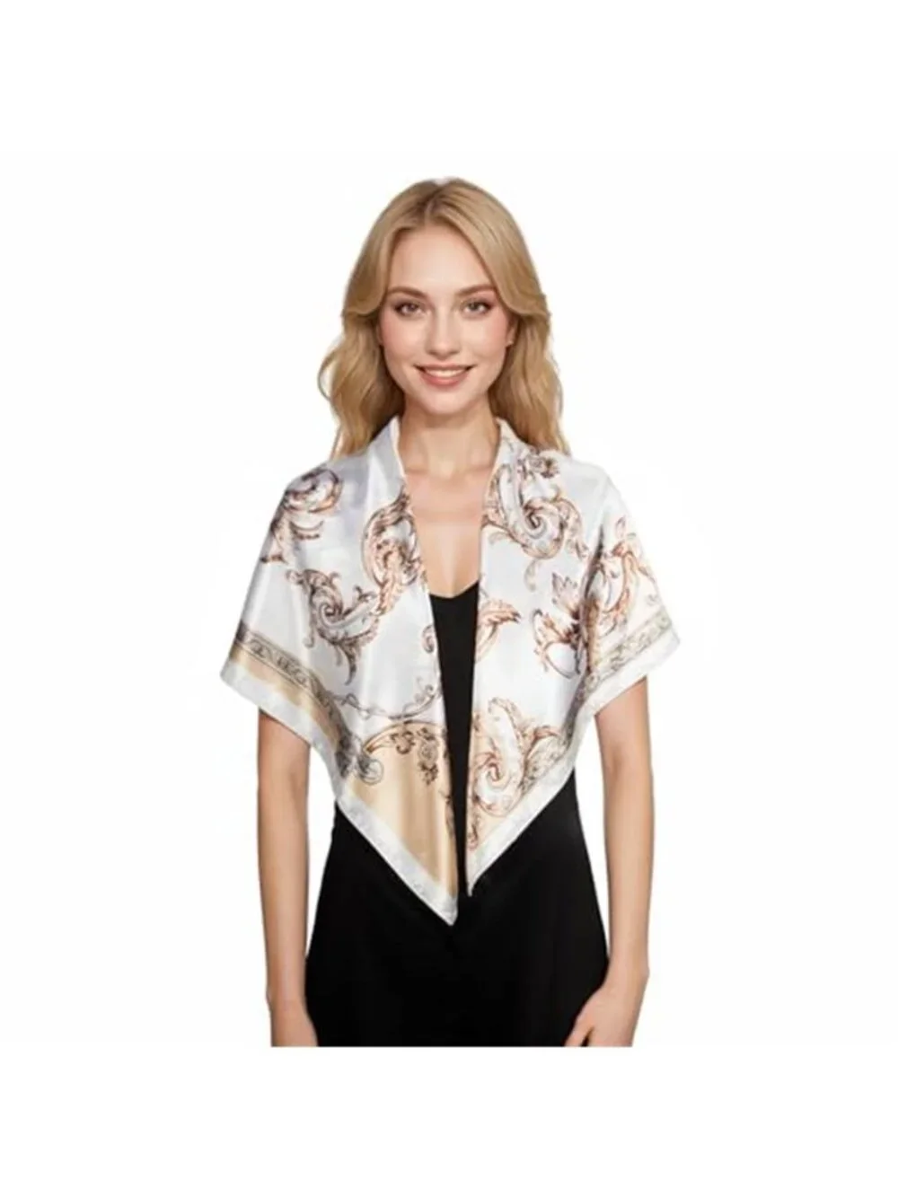 RIIQIICHY Head Scarf for Women Like Silk Scarf Hair Scarf Printed Square Scarf